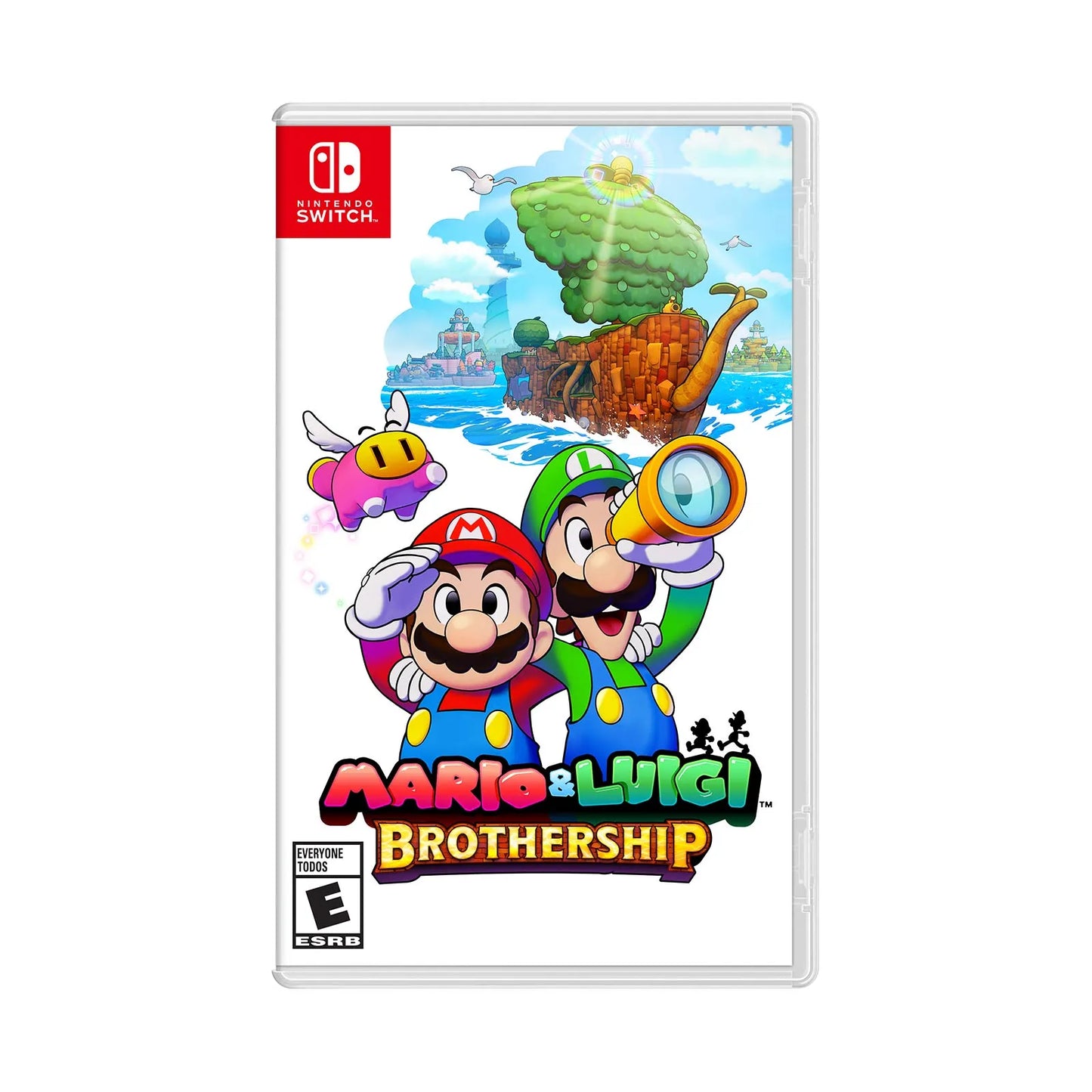 Cover art for Mario & Luigi: Brothership – Nintendo Switch Edition, featuring Mario and Luigi standing together on a ship with an island in the background.