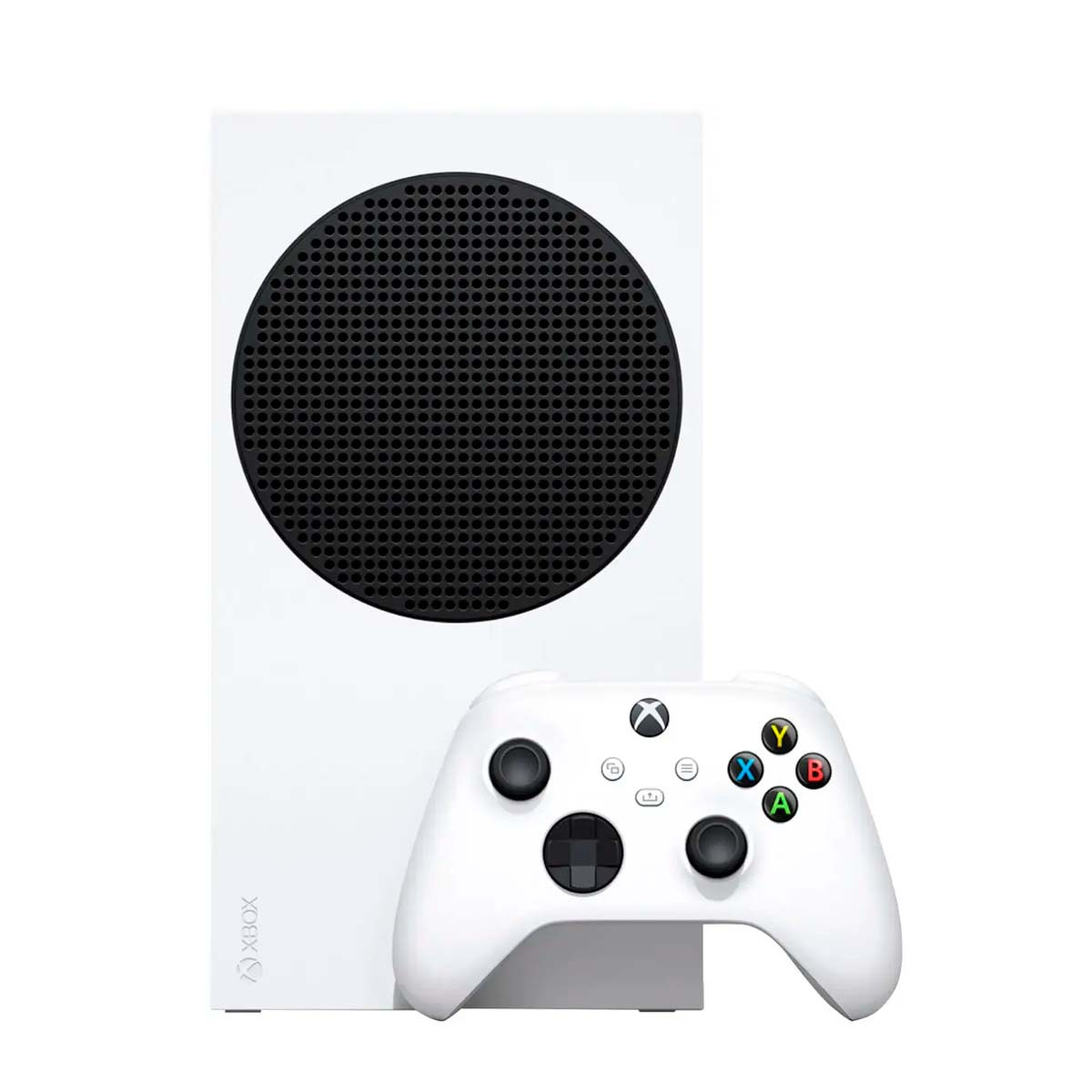 Official Xbox Series S console, featuring a sleek white design with the Xbox controller and "Series S" branding.