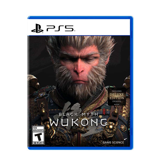Cover art for Black Myth: Wukong – Deluxe Edition, featuring a fierce depiction of the protagonist with detailed armor and a menacing expression.