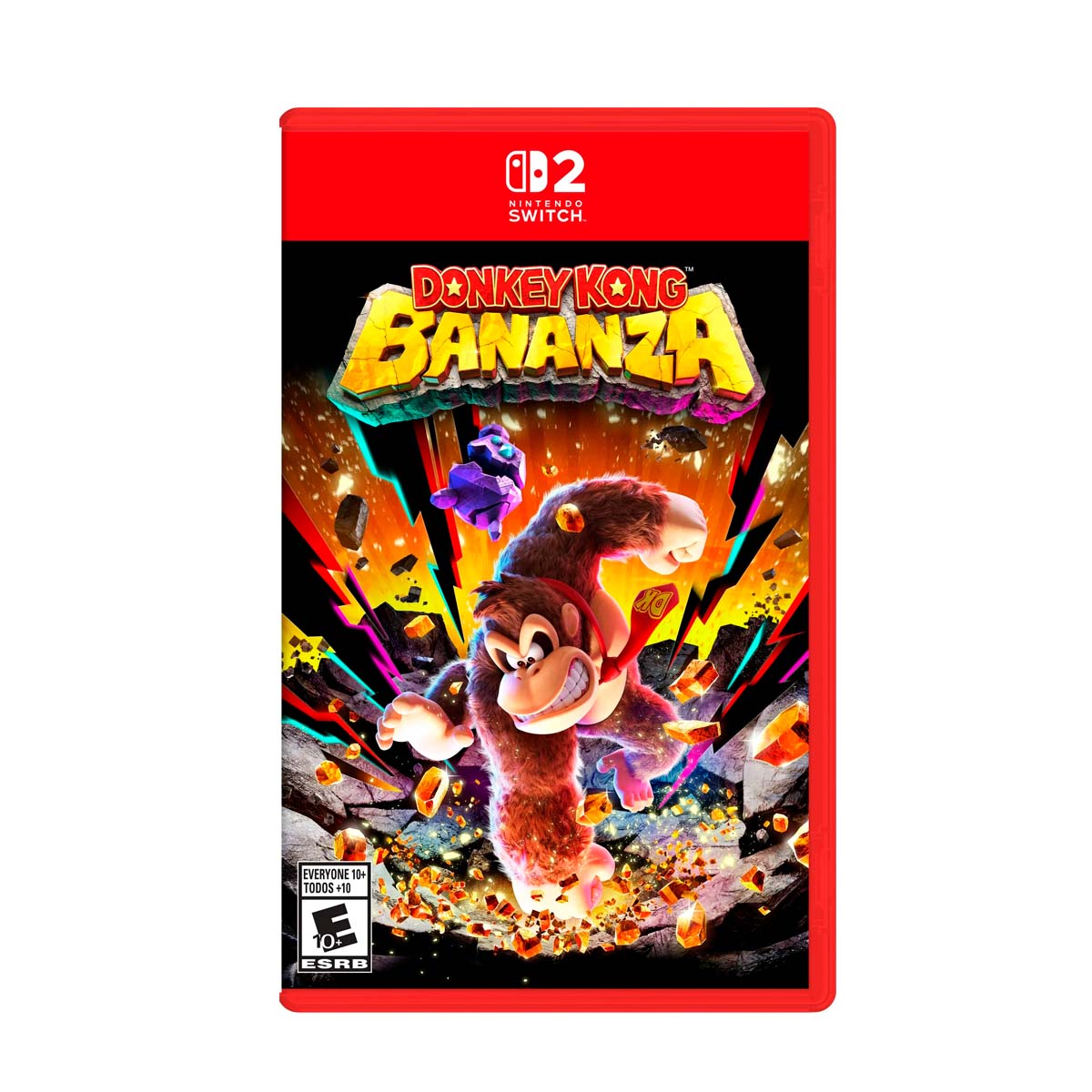 Cover art for Donkey Kong Country: Banana Bonanza – Nintendo Switch 2 Edition, featuring Donkey Kong with a vibrant design showcasing his adventure in a colorful jungle setting.