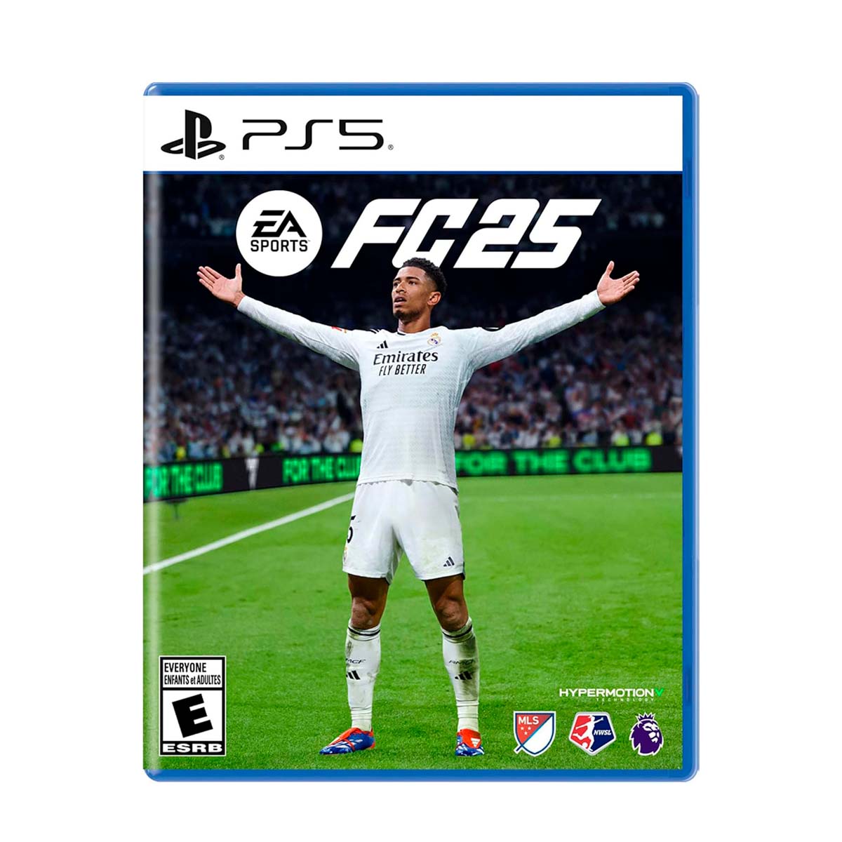 Cover art for EA SPORTS FC 25 – PlayStation 5 Edition, featuring a soccer player celebrating on the field with stadium lights in the background.