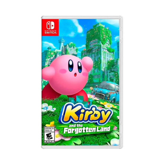 Cover art for Kirby and the Forgotten Land – Nintendo Switch Edition, featuring Kirby standing in a vibrant, colorful landscape.