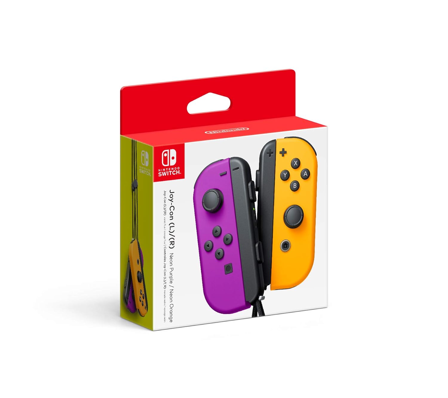 Cover art for Nintendo Joy-Con (L/R) – Purple & Yellow set, featuring a pair of controllers with wrist straps.