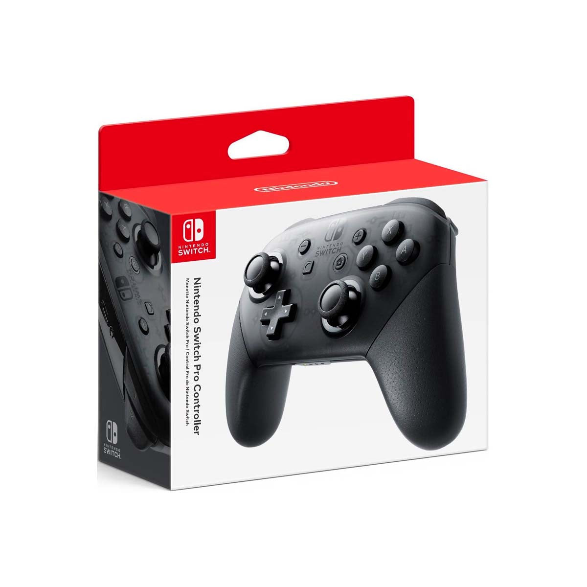 Cover art for Nintendo Switch Pro Controller – Gray Edition, featuring a sleek black design with wrist straps.