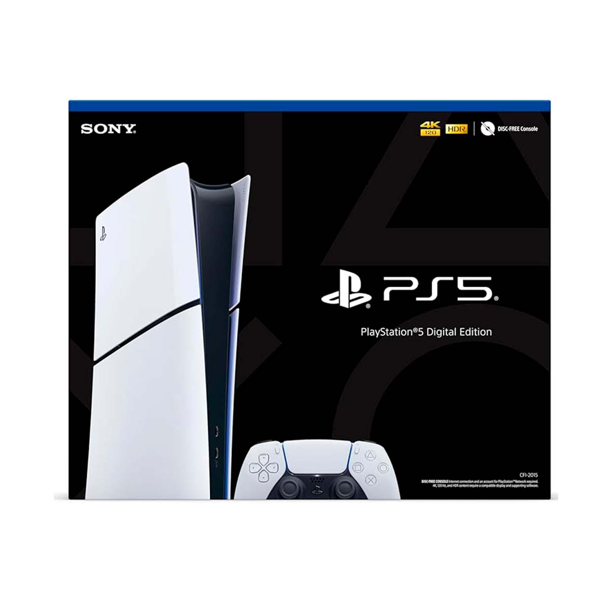 Close-up view of the PlayStation 5 console with box