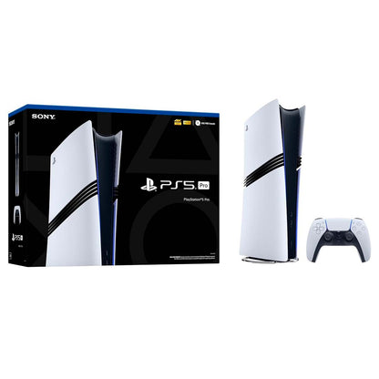 Close-up view of the PlayStation 5 pro console with box