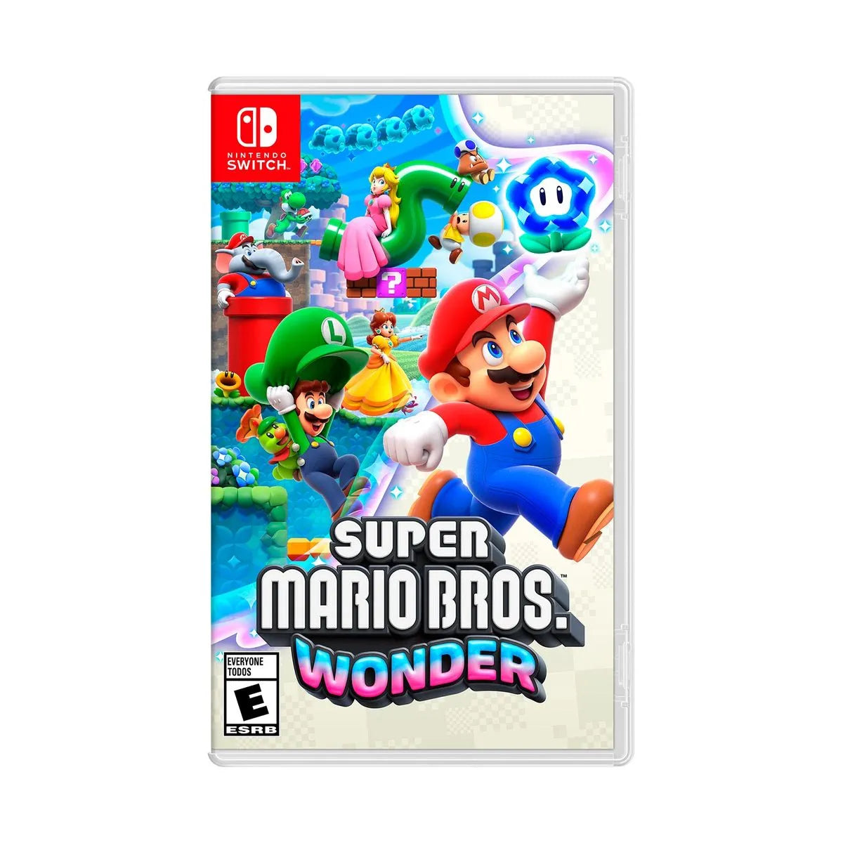 Cover art for Super Mario Bros. Wonder – Nintendo Switch Edition, featuring Mario and other characters ready for adventure.