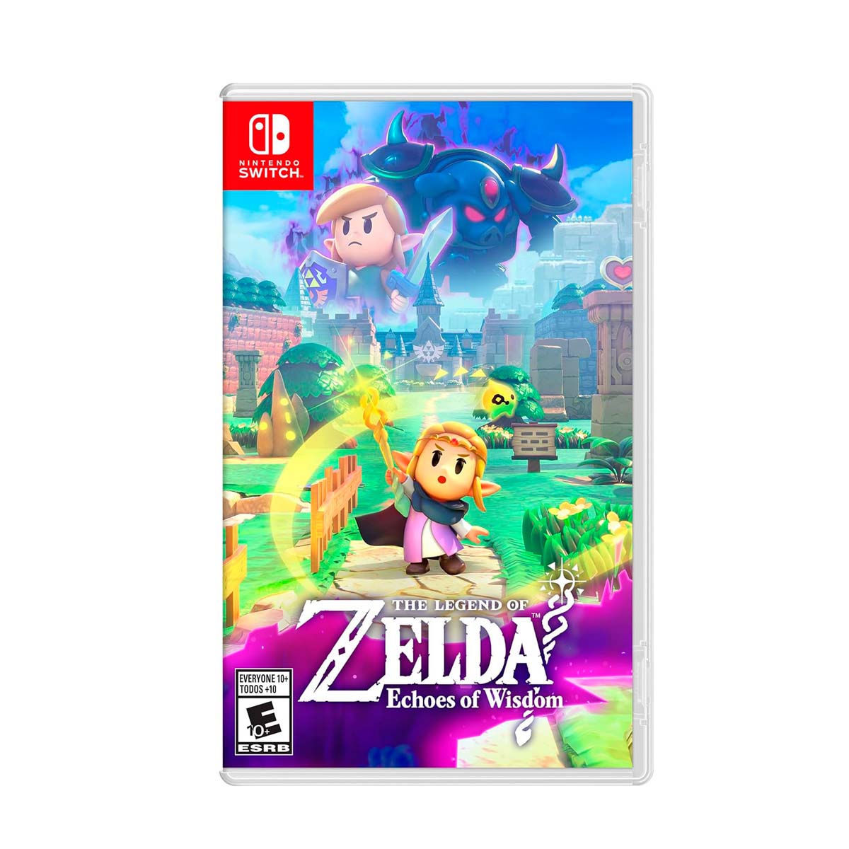 Cover art for The Legend of Zelda: Echoes of Wisdom – Nintendo Switch Edition, featuring Link and Princess Zelda exploring a vibrant fantasy world.