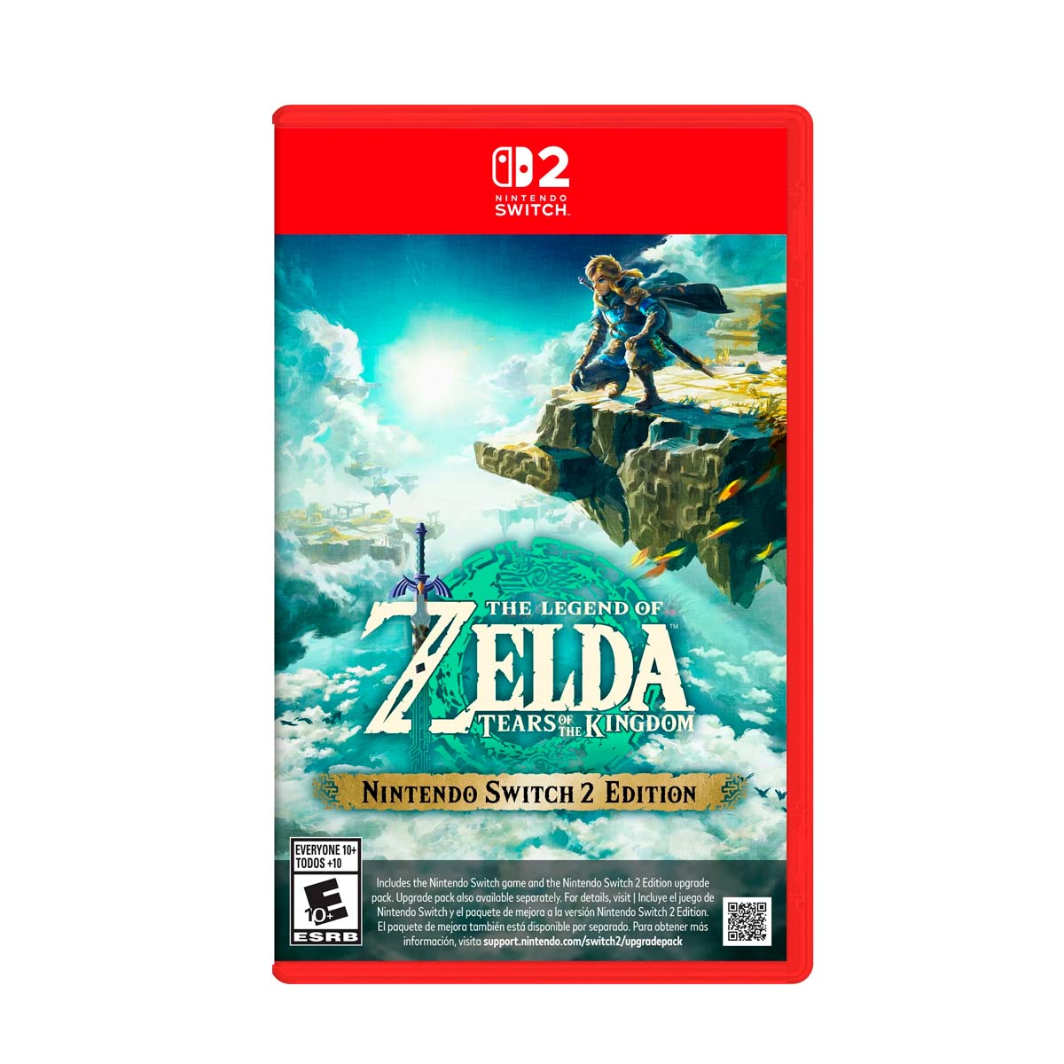 "Cover art for The Legend of Zelda: Tears of the Wild – Nintendo Switch 2 Edition, featuring Link soaring through the sky with a vibrant Hyrule landscape in the background."
